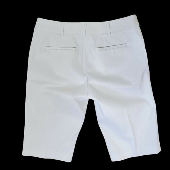 NYC Skimmer White Cotton Twill Shorts Clam Digger Pockets Mid Rise Womens 4 NEW - Picture 4 of 7